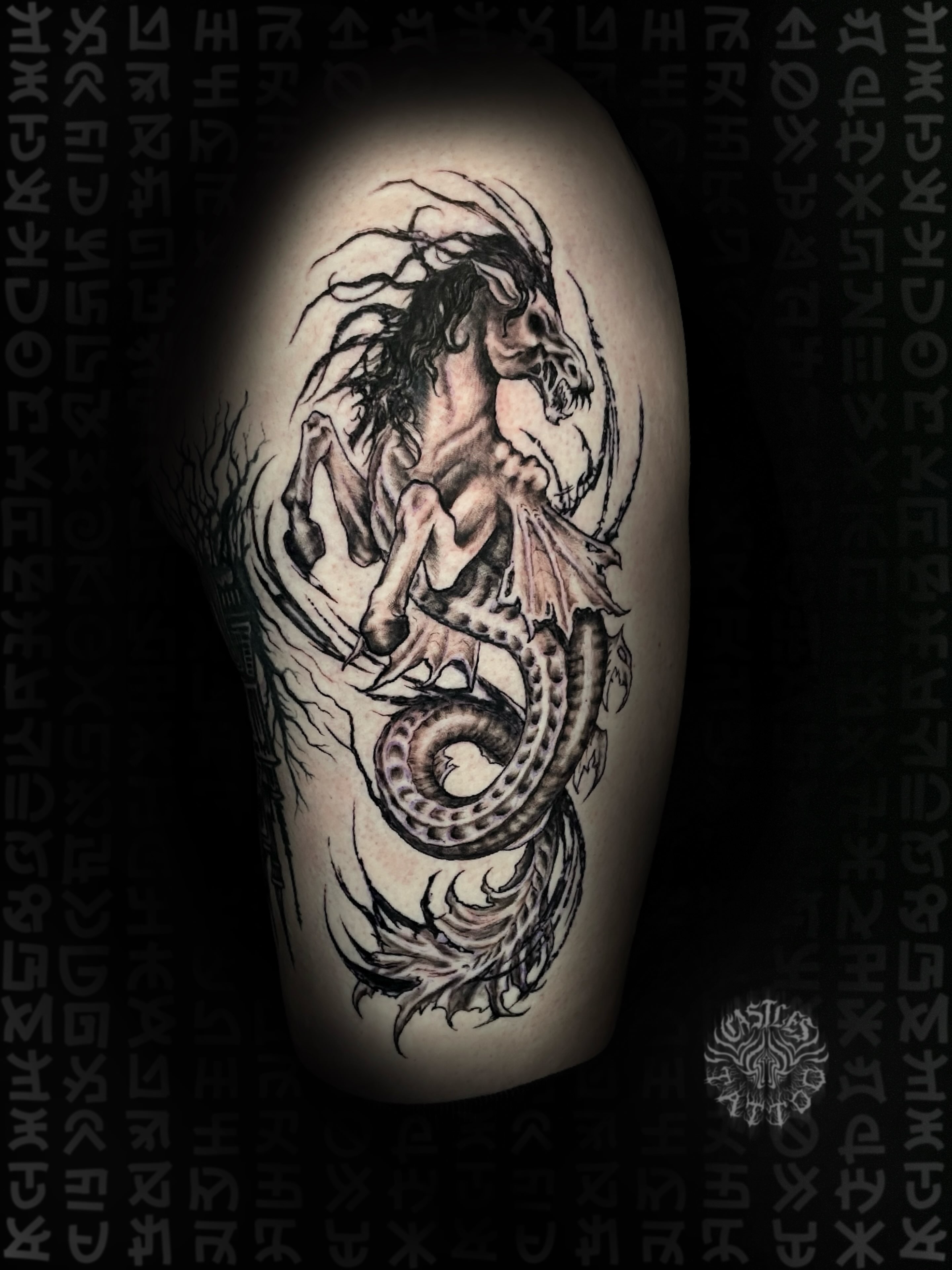 Mermaid realism tattoo on the thigh by Erin Portland Tattoo Artist