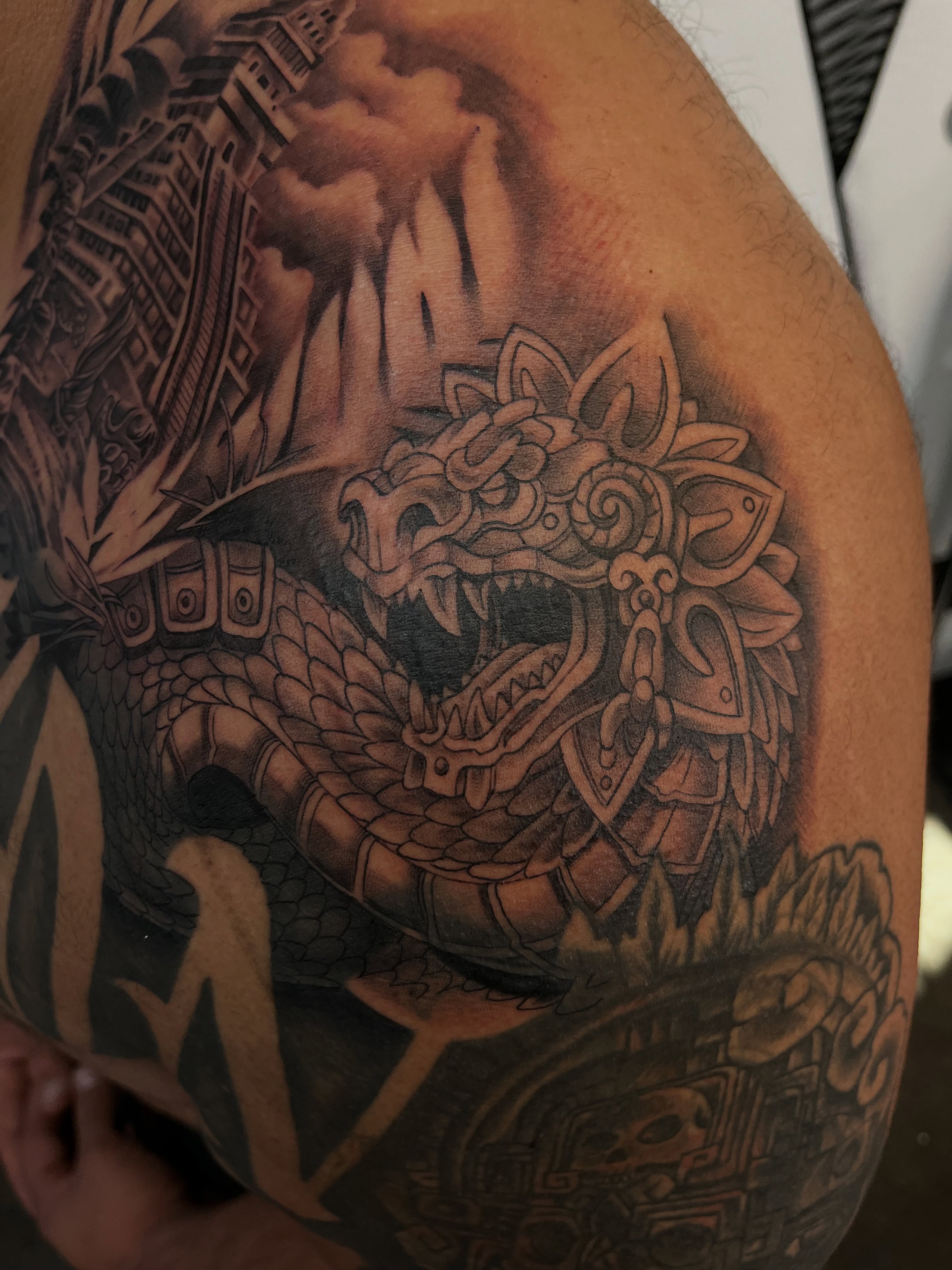 Tattoo by @kwetextatuajes — black_and_grey, realism