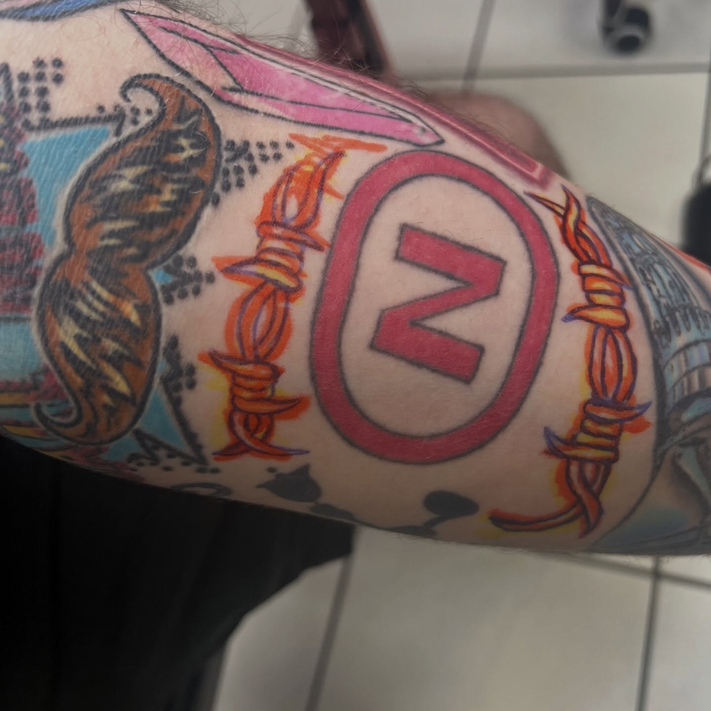 Letter Z American traditional tattoo on the forearm by Tomfoolery