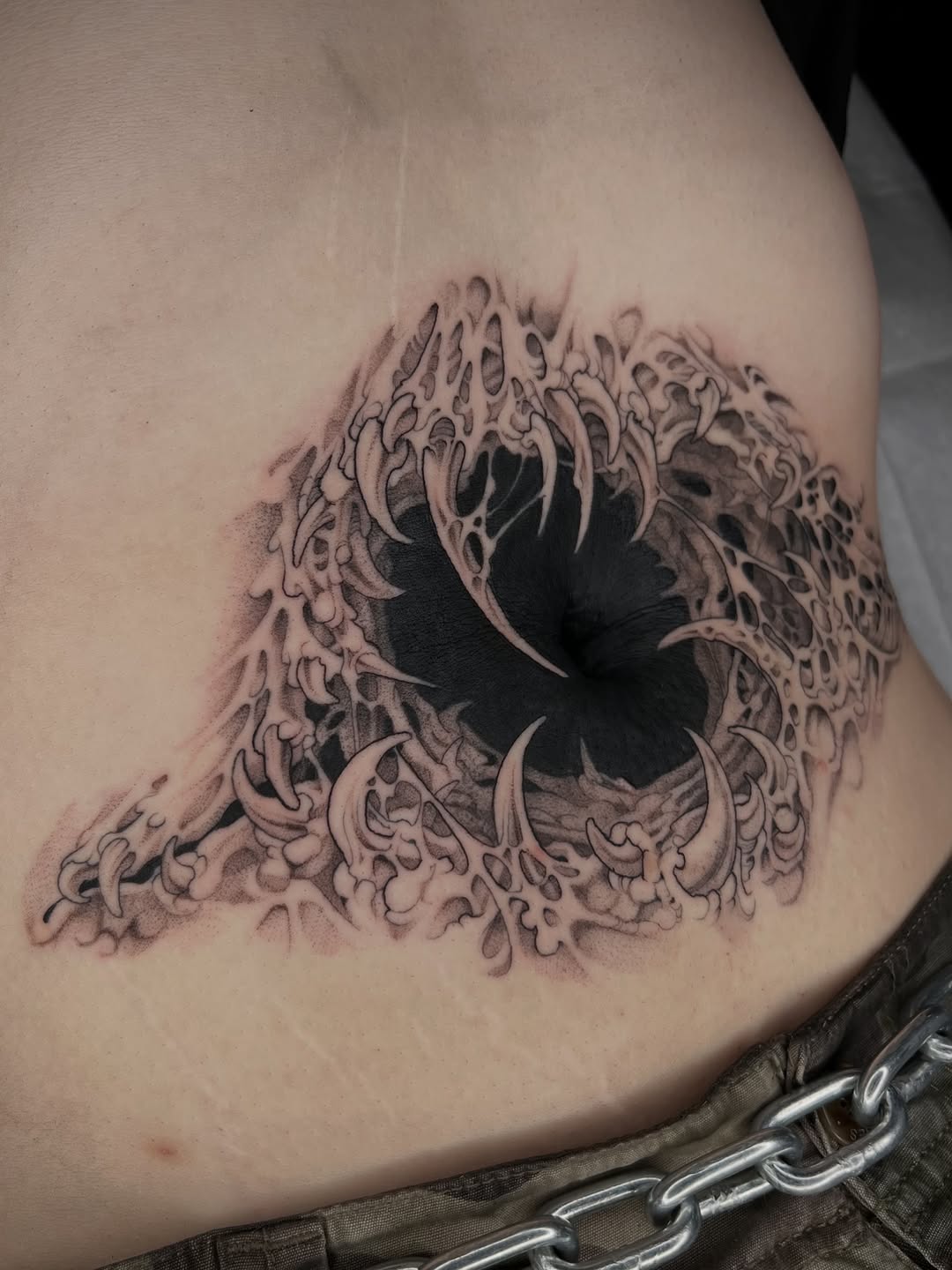 Tattoo by @revoltingworship β blackwork, dark_realism