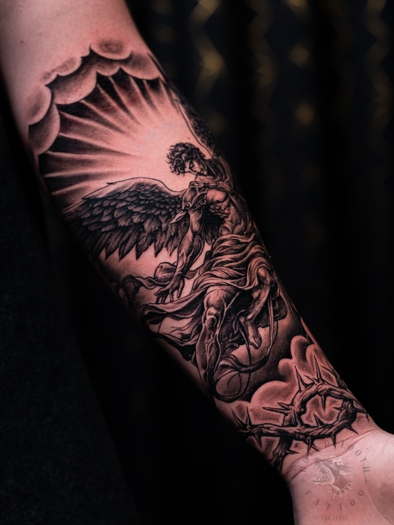 Tattoo by @benzo_ink — realism, black_and_grey