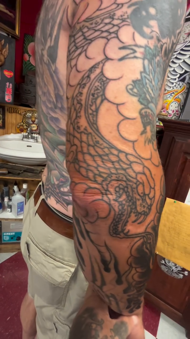 Tattoo by @jimrosal — japanese_irezumi, black_and_grey