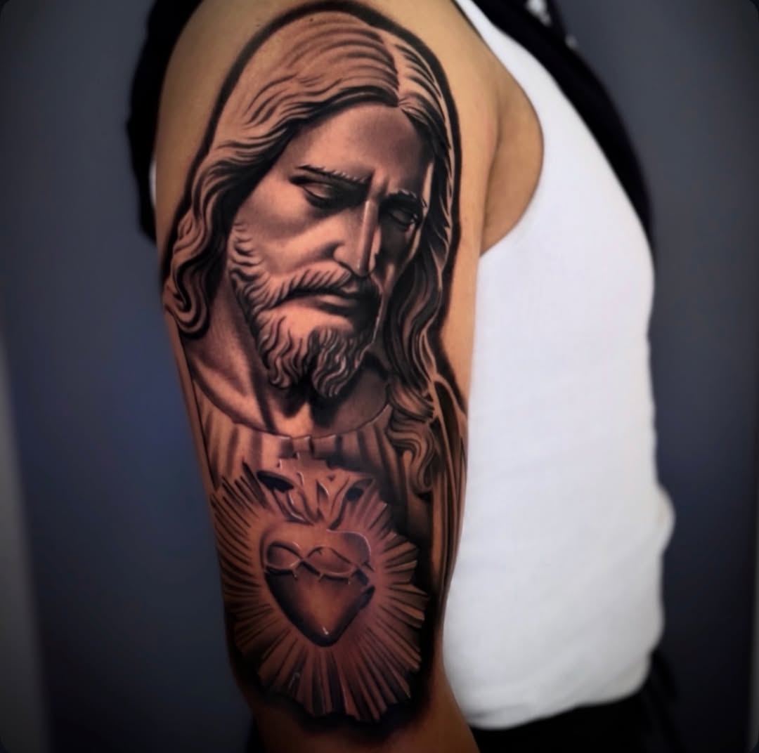Tattoo by @bigrichtattoos β realism, black_and_grey