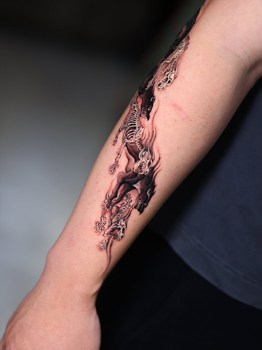 Tattoo by @greedorbs — dark_realism, black_and_grey
