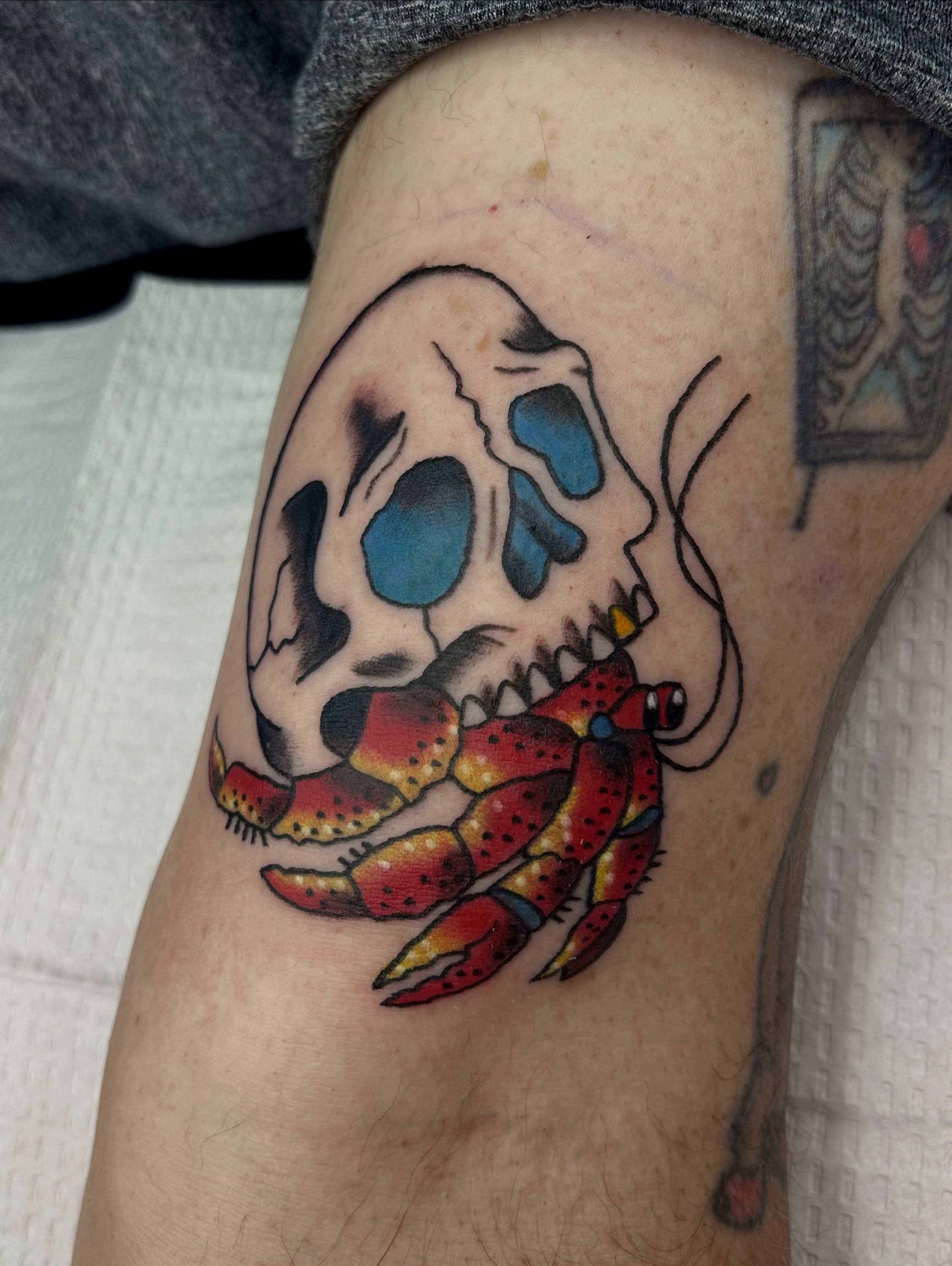 Tattoo by @bee.rose_tattoo — american_traditional, trash_polka