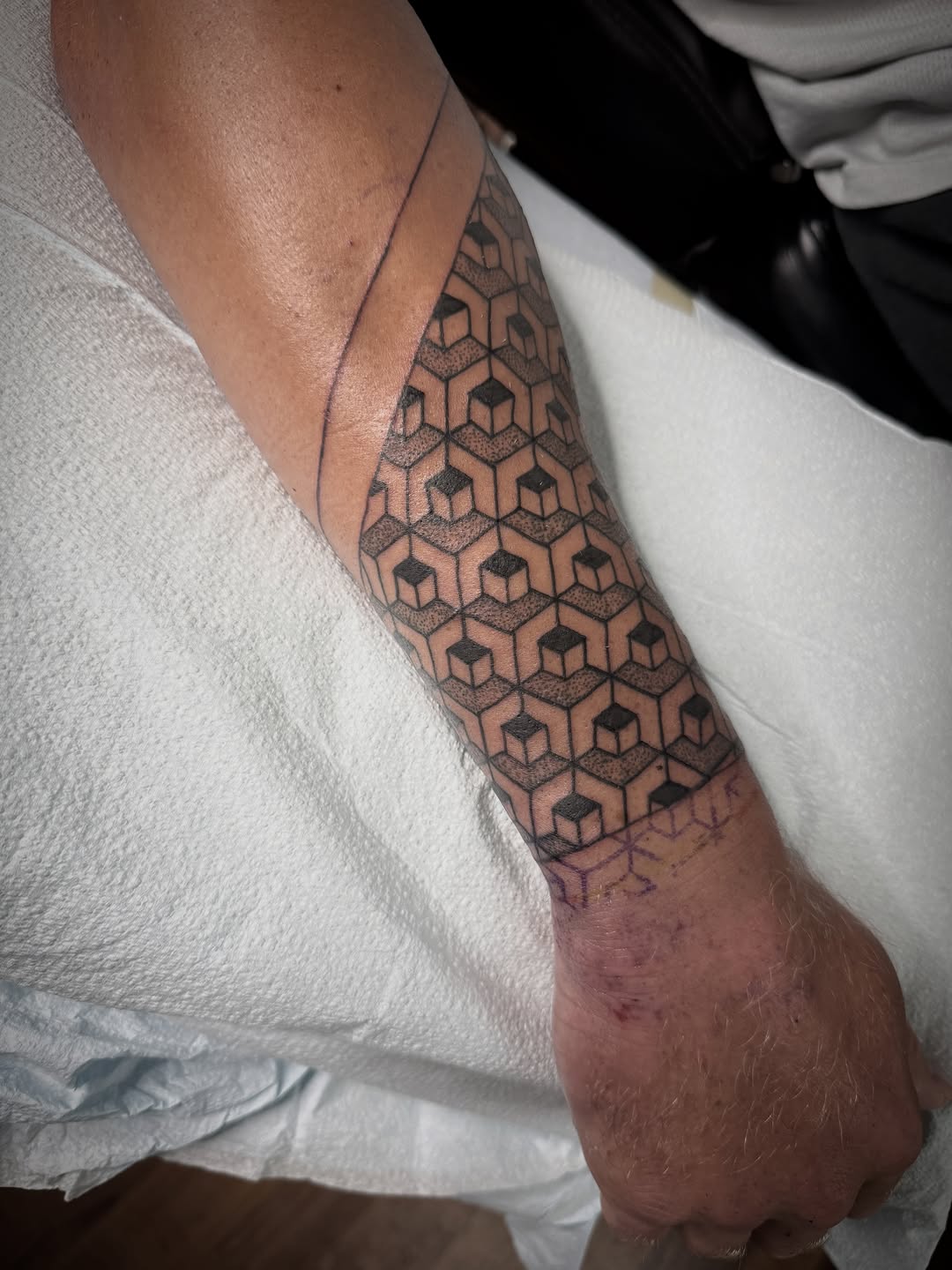 Tattoo by @jeremyutley_tattoo — geometric, dotwork