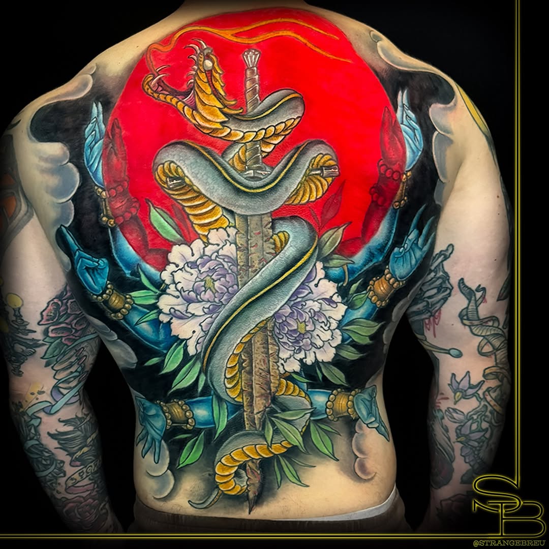 Tattoo by @strangebreu — japanese_irezumi, neo_traditional