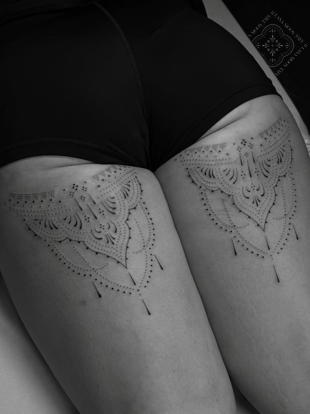 Tattoo by @lanamoontatu — dotwork, ornamental