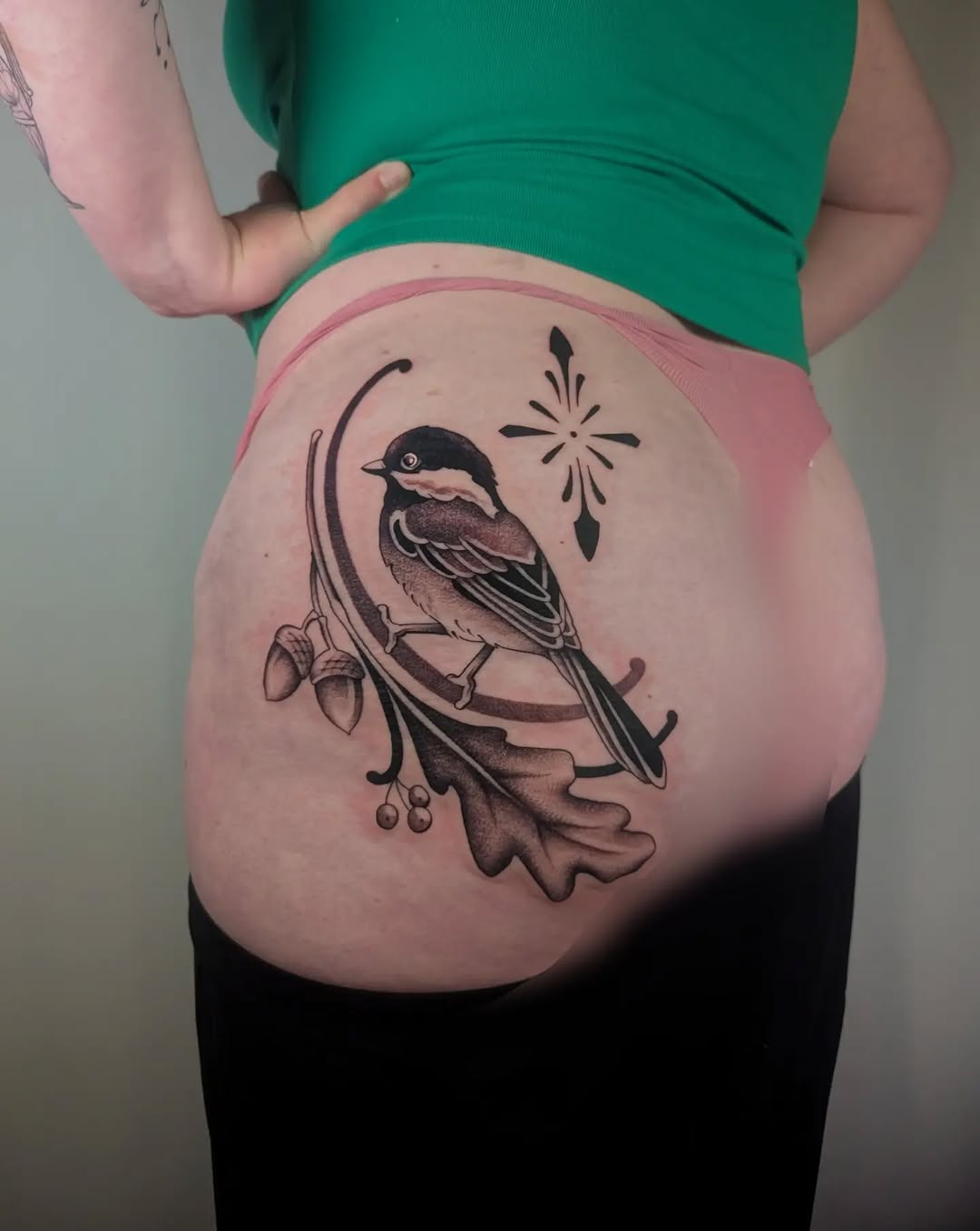 Tattoo by @courtneyy.tattoos — realism, black_and_grey