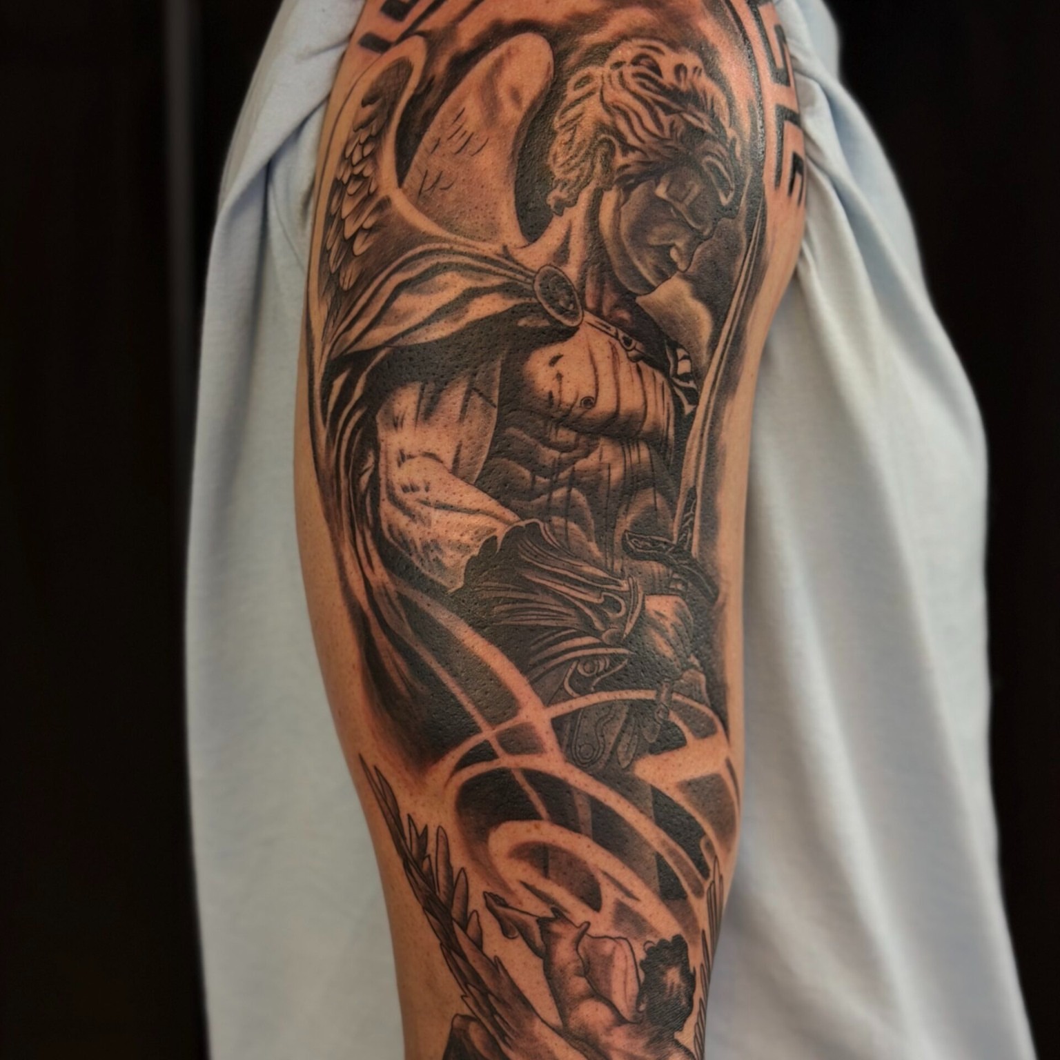Tattoo by @chinotheinkman — realism, black_and_grey