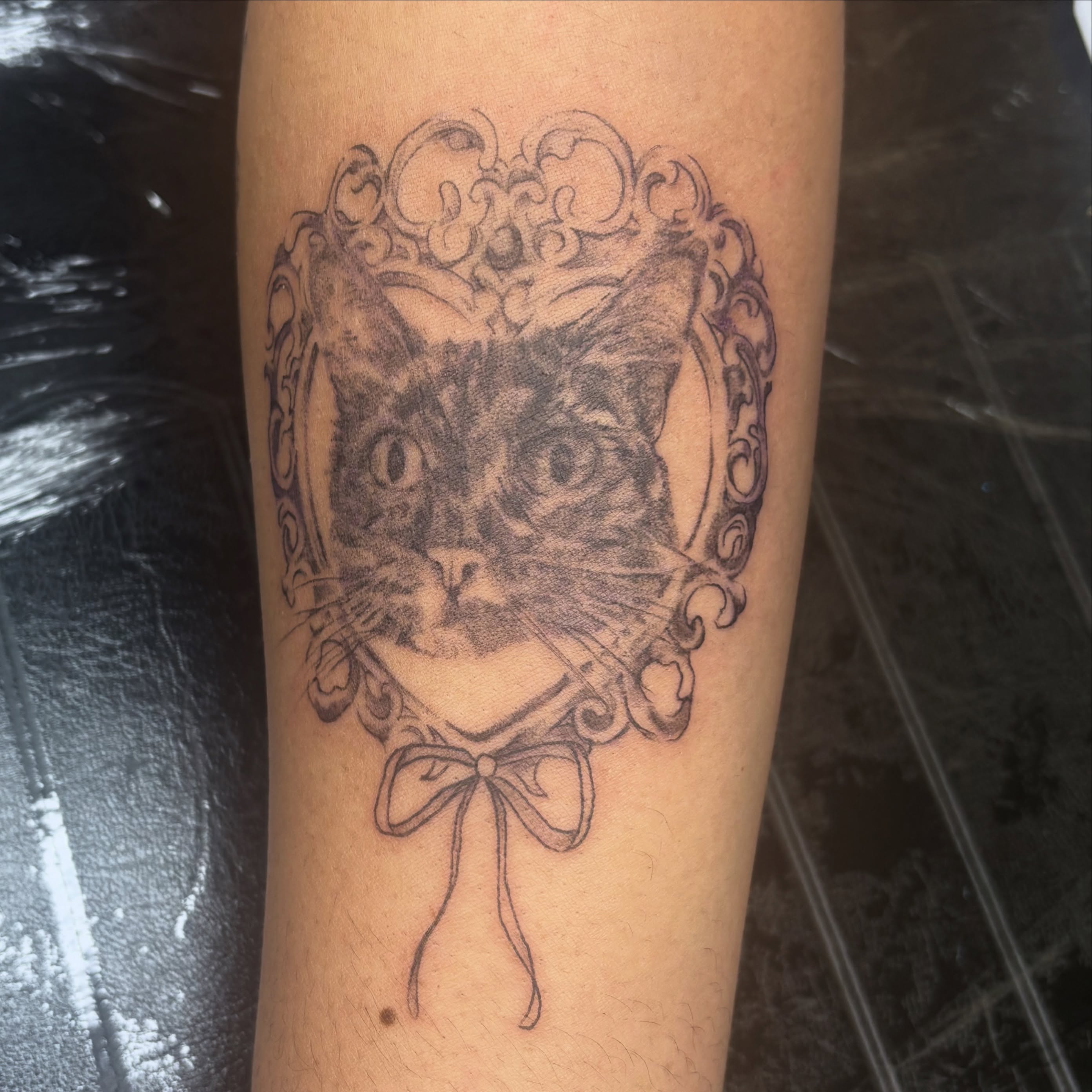 Cat realism tattoo on the forearm by ★ Val! ★ Tattoo Artist