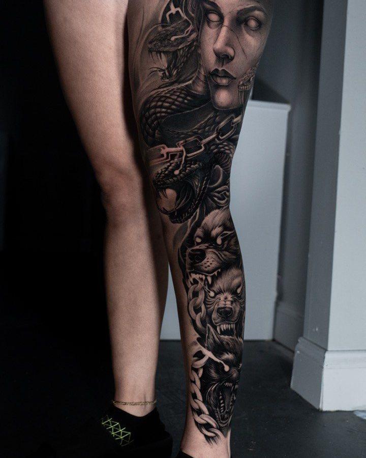 Tattoo by @agtattooartis — realism, black_and_grey
