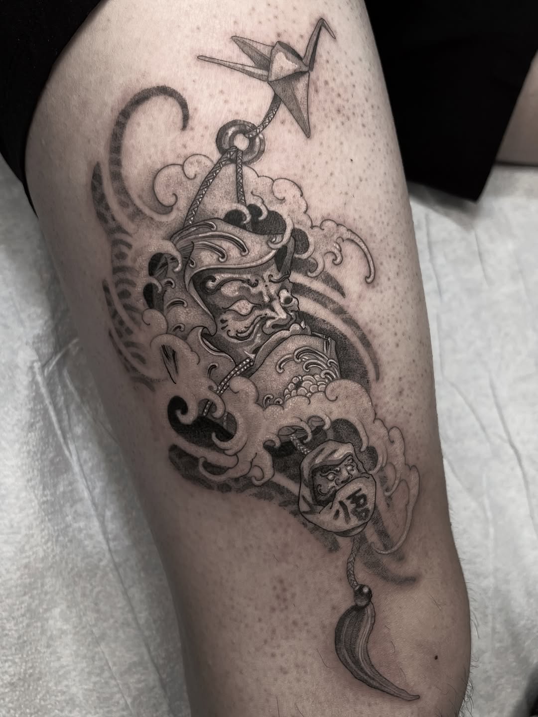 Tattoo by @amorfirme — japanese_irezumi, black_and_grey