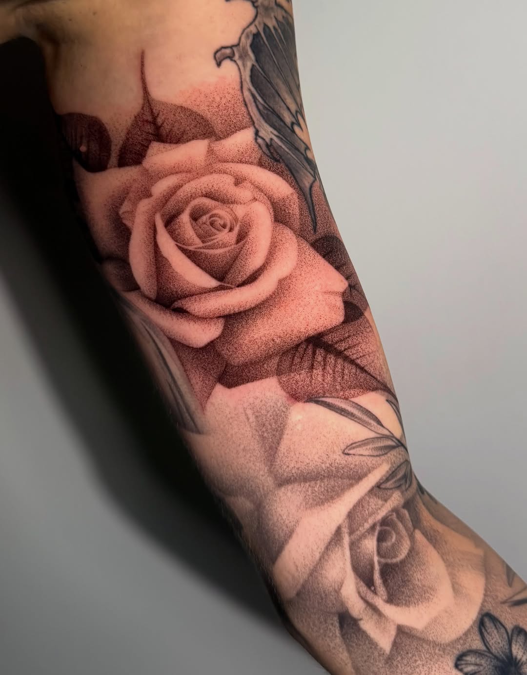 Tattoo by @dragonink.tattoos — dotwork, realism