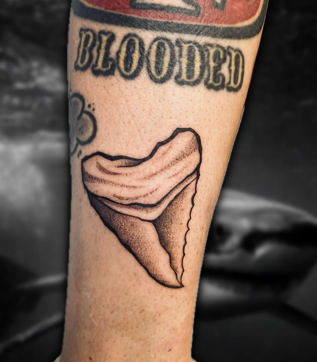 Tattoo by @theghouligan — dotwork, black_and_grey