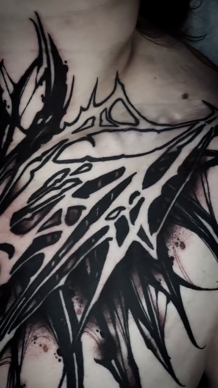Abstract organic shapes blackwork tattoo by S C A B B e R W O C K y