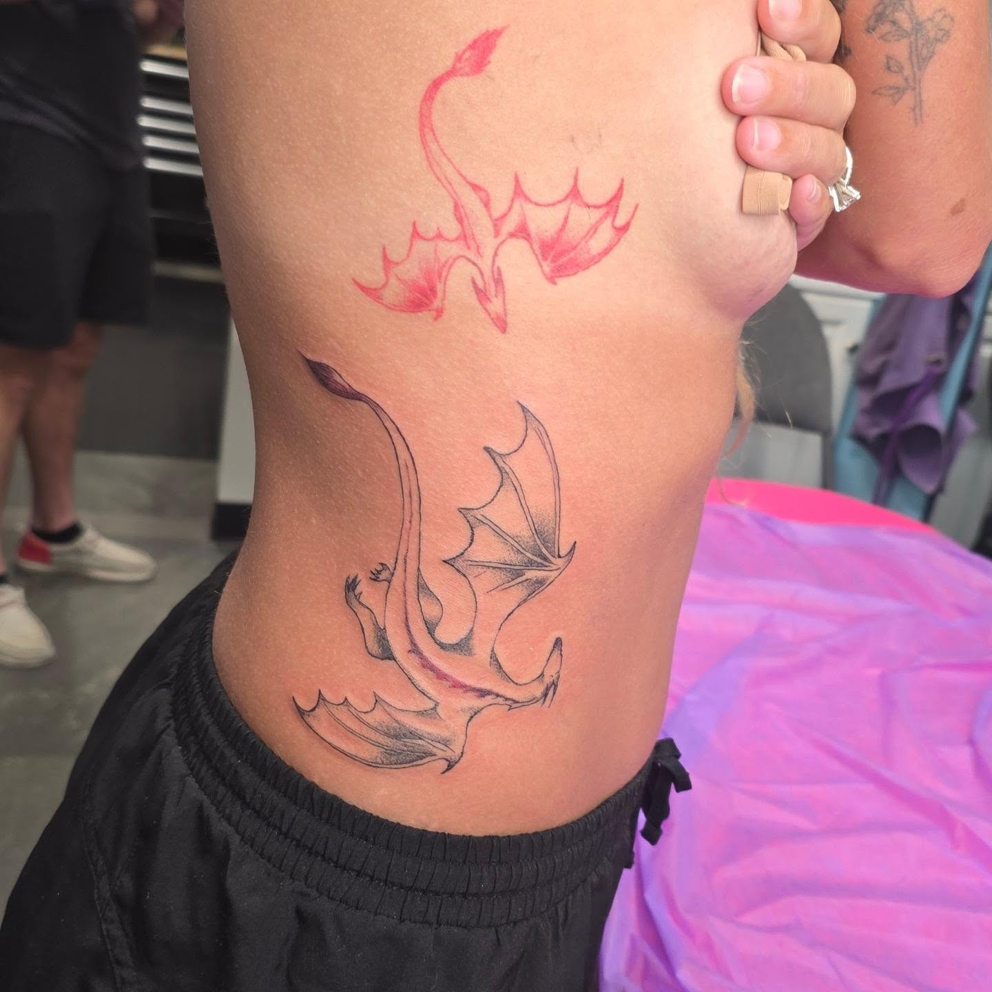 Tattoo by @foxkidstattoos — black_and_grey