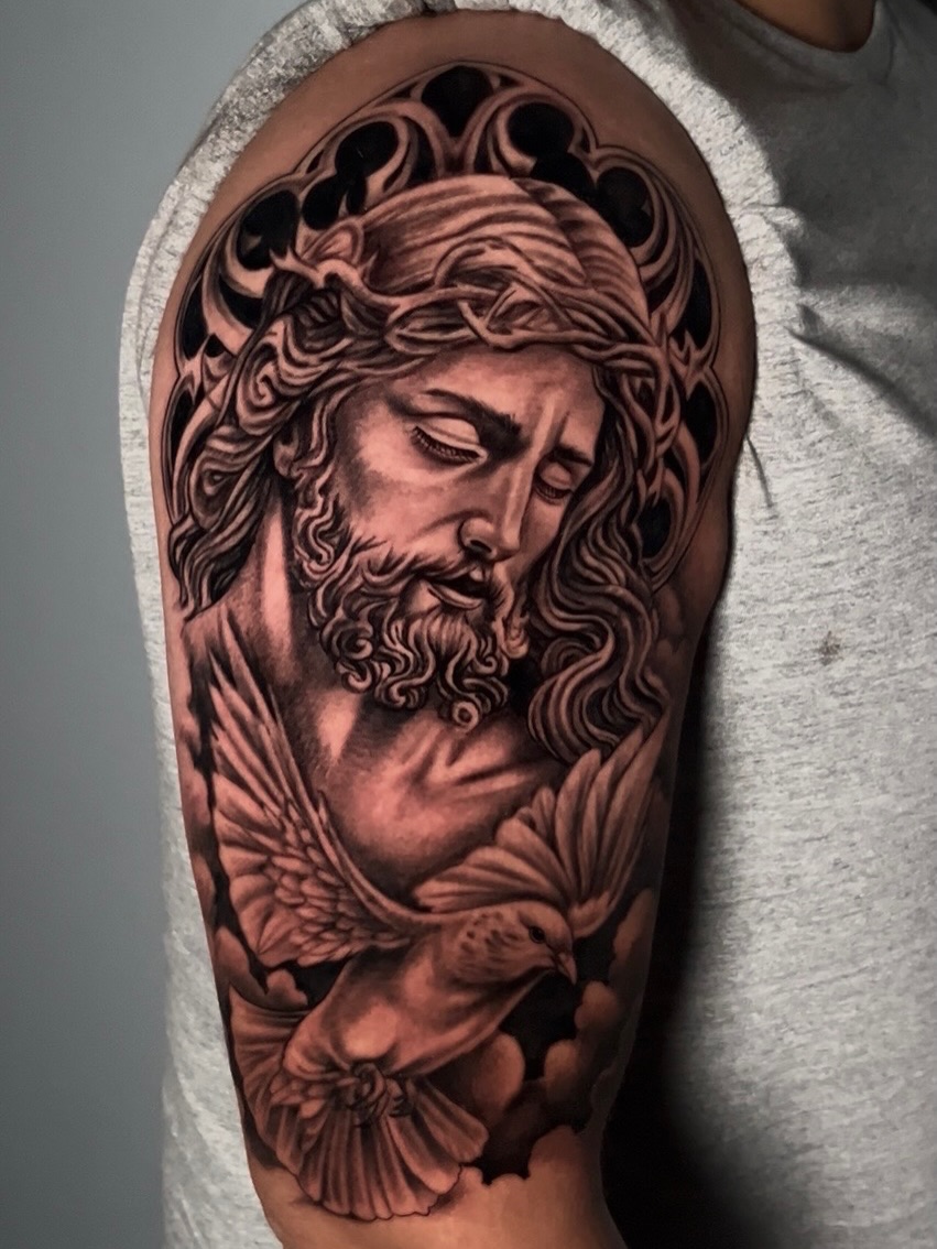 Tattoo by @davesancheztattooer — realism, black_and_grey