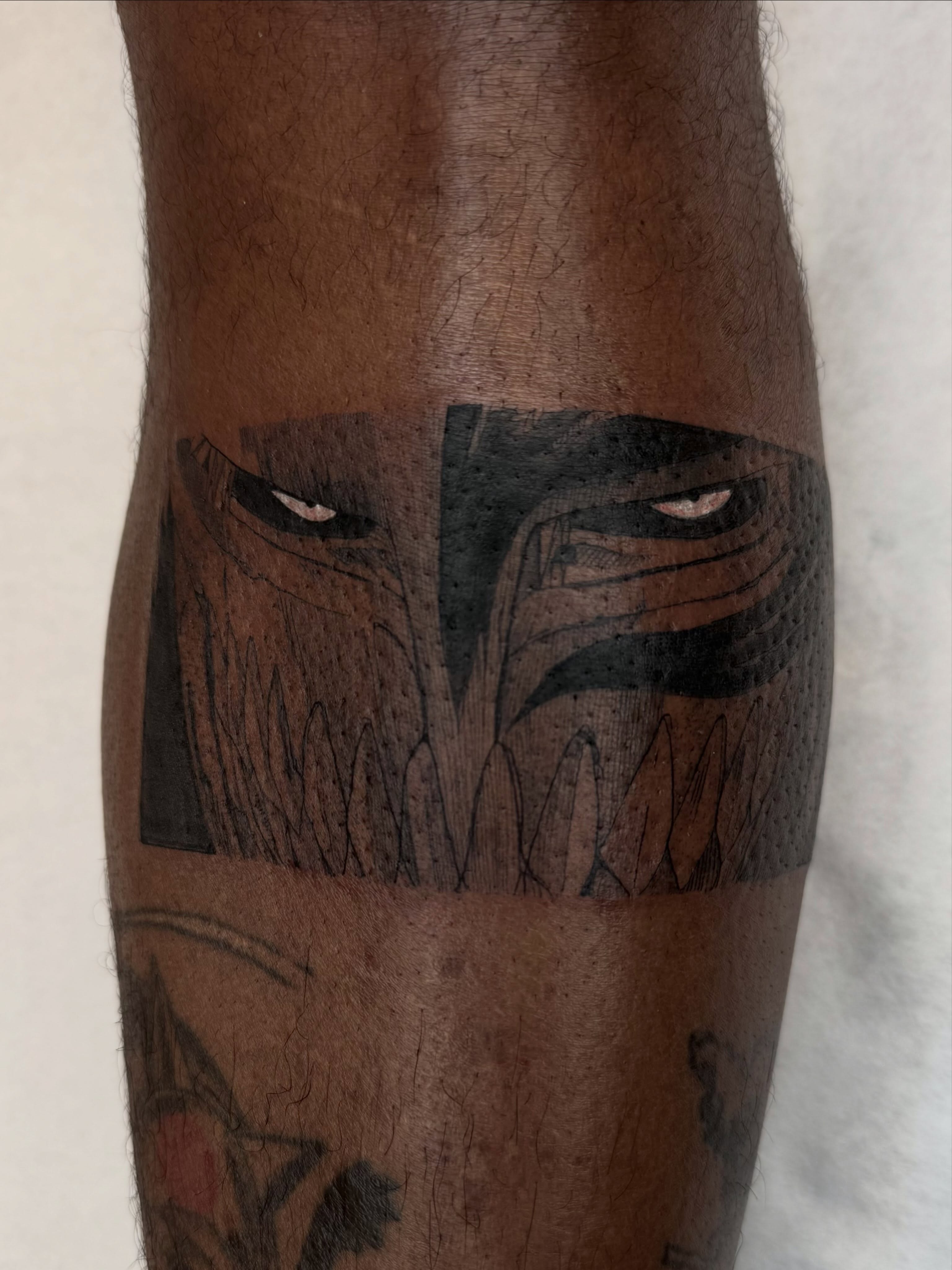 Tattoo by @emkriegart — black_and_grey