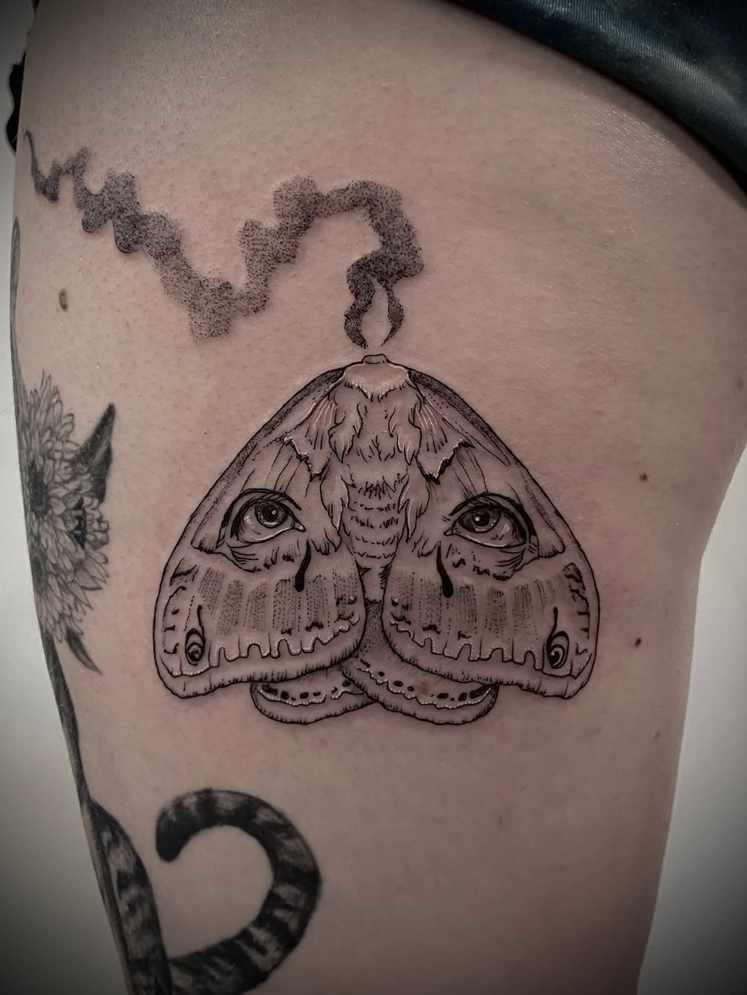 Tattoo by @christen_wolfe — illustrative, black_and_grey