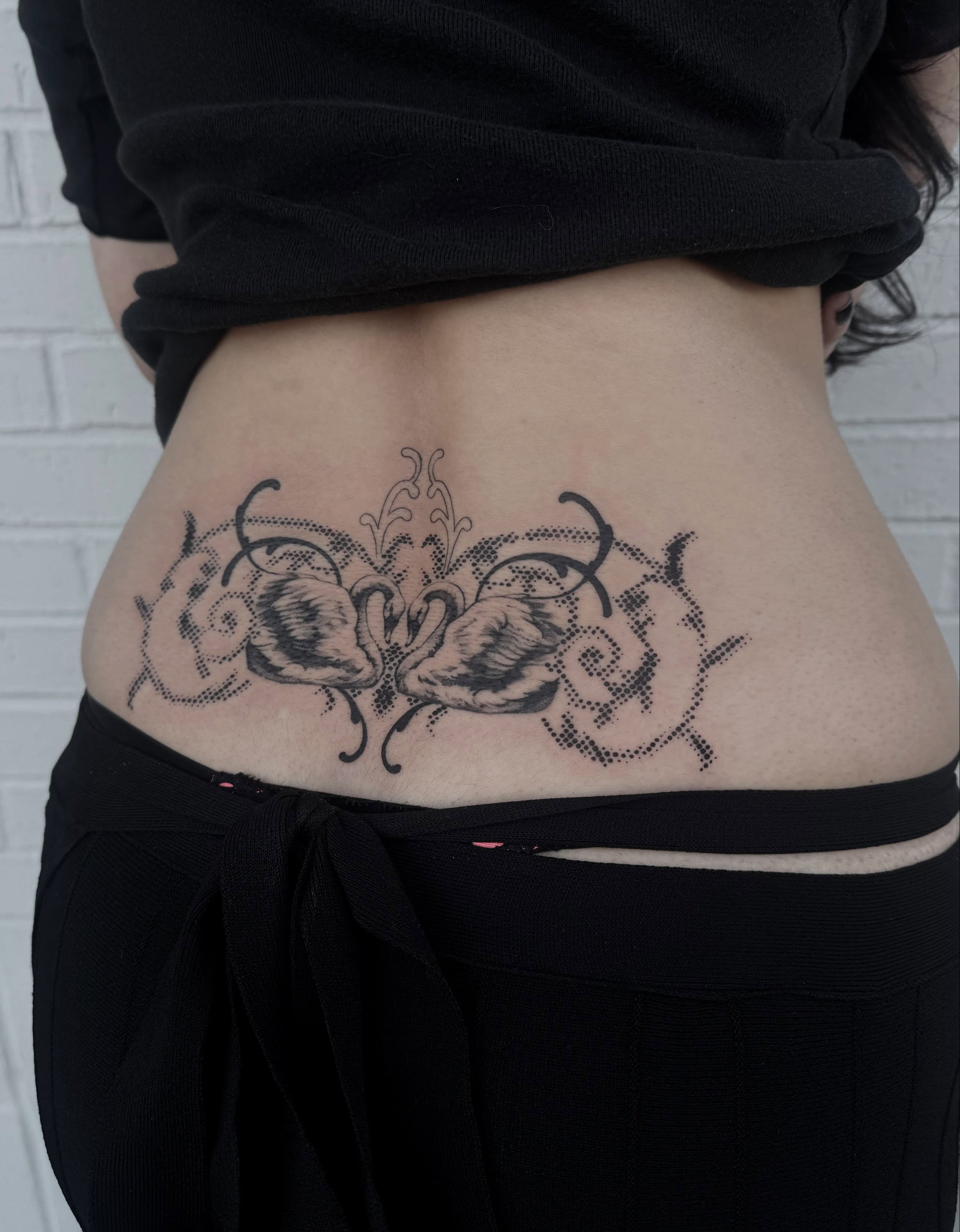 Tattoo by @clairelartstudio — black_and_grey, dotwork