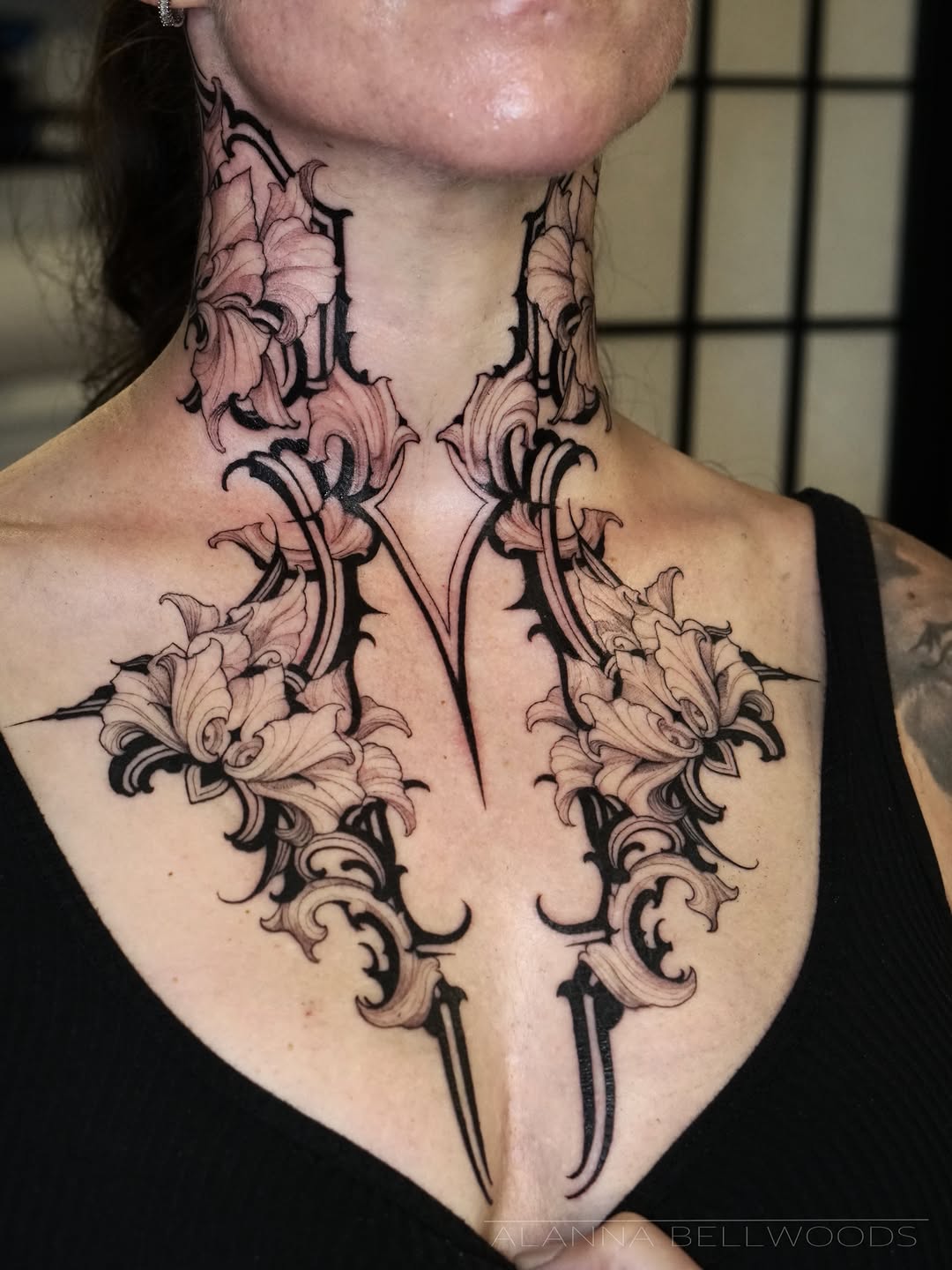 Tattoo by @alannabellwoods — black_and_grey, ornamental