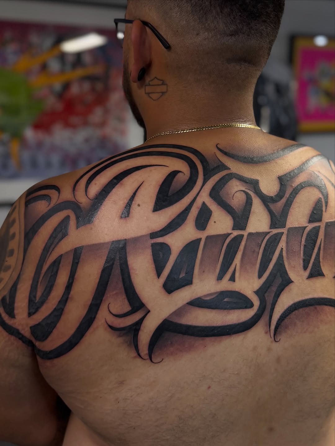 Tattoo by @rockyg_inkz — lettering_script, black_and_grey