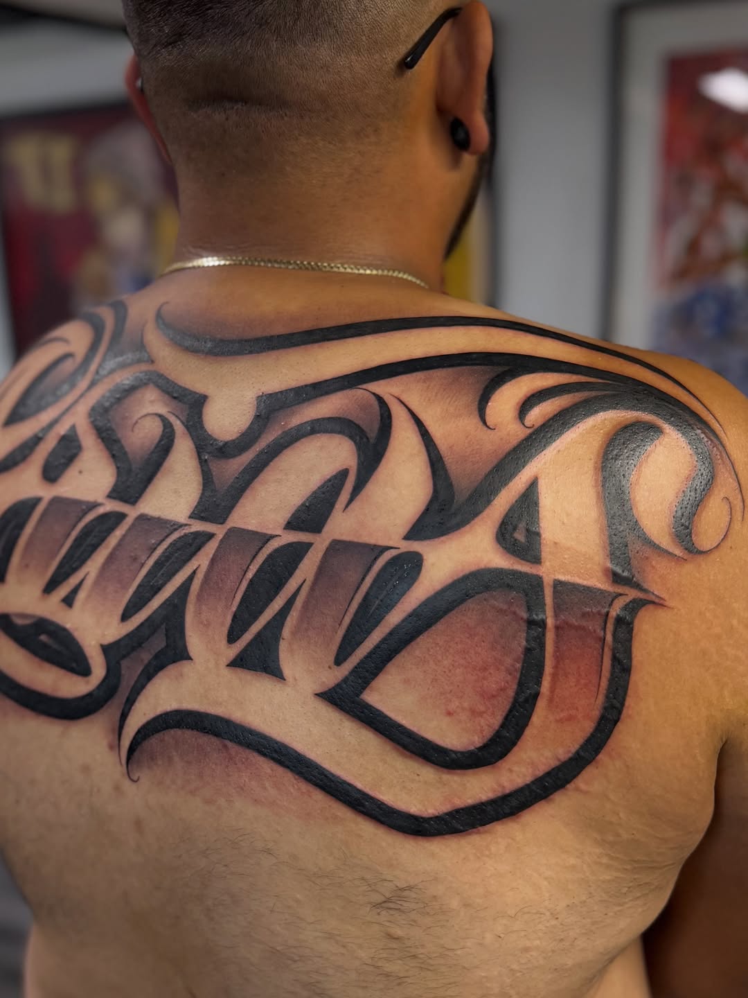 Tattoo by @rockyg_inkz — lettering_script, black_and_grey