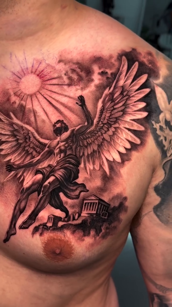 Tattoo by @gionastarace_tattoo — realism, black_and_grey