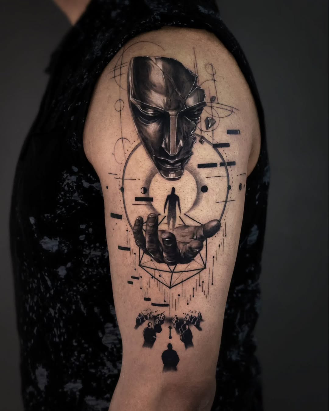 Tattoo by @ejintatt — black_and_grey, geometric