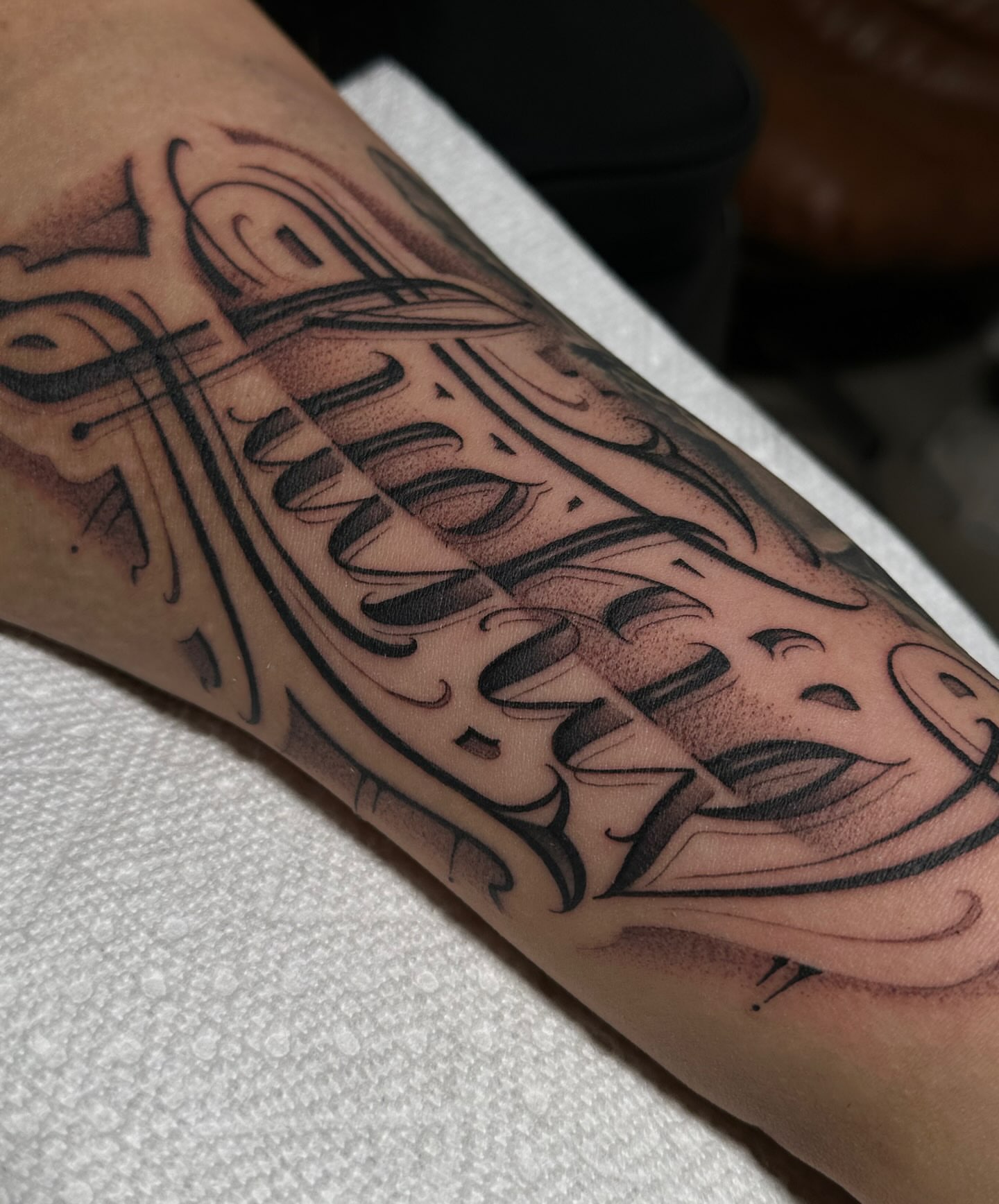 Tribal design tribal tattoo on the forearm by San Diego Tattoo Artist