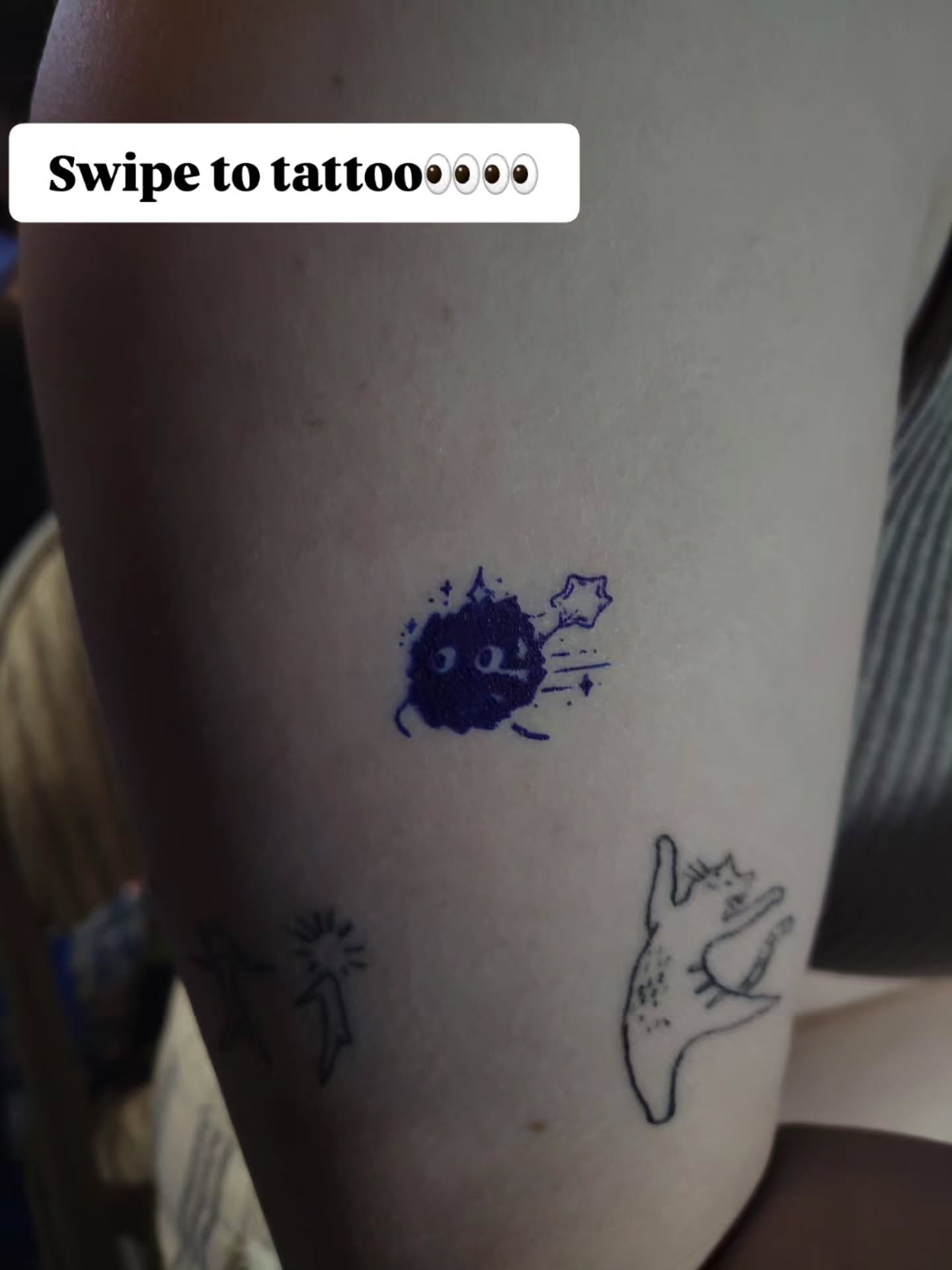 Cat dotwork tattoo on the forearm by Bee