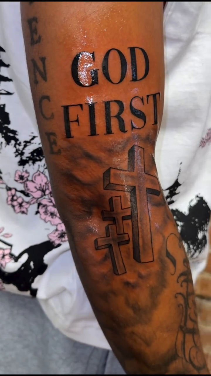 Tattoo by @royaltouchink — lettering_script, black_and_grey