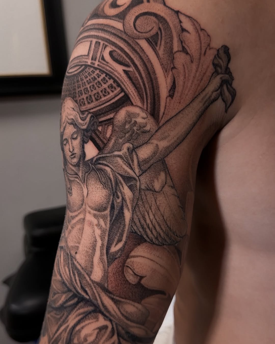 Tattoo by @cot_tattoo — black_and_grey, dotwork