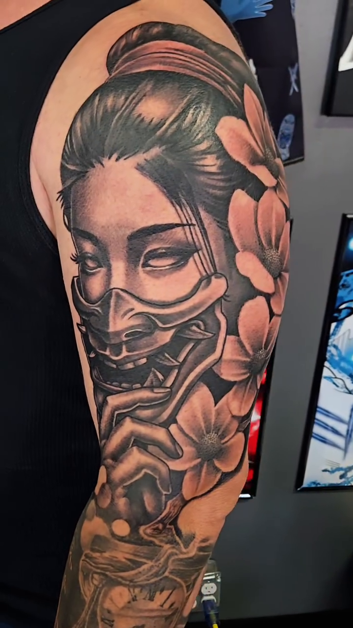 Tattoo by @thatdamcee — japanese_irezumi, black_and_grey