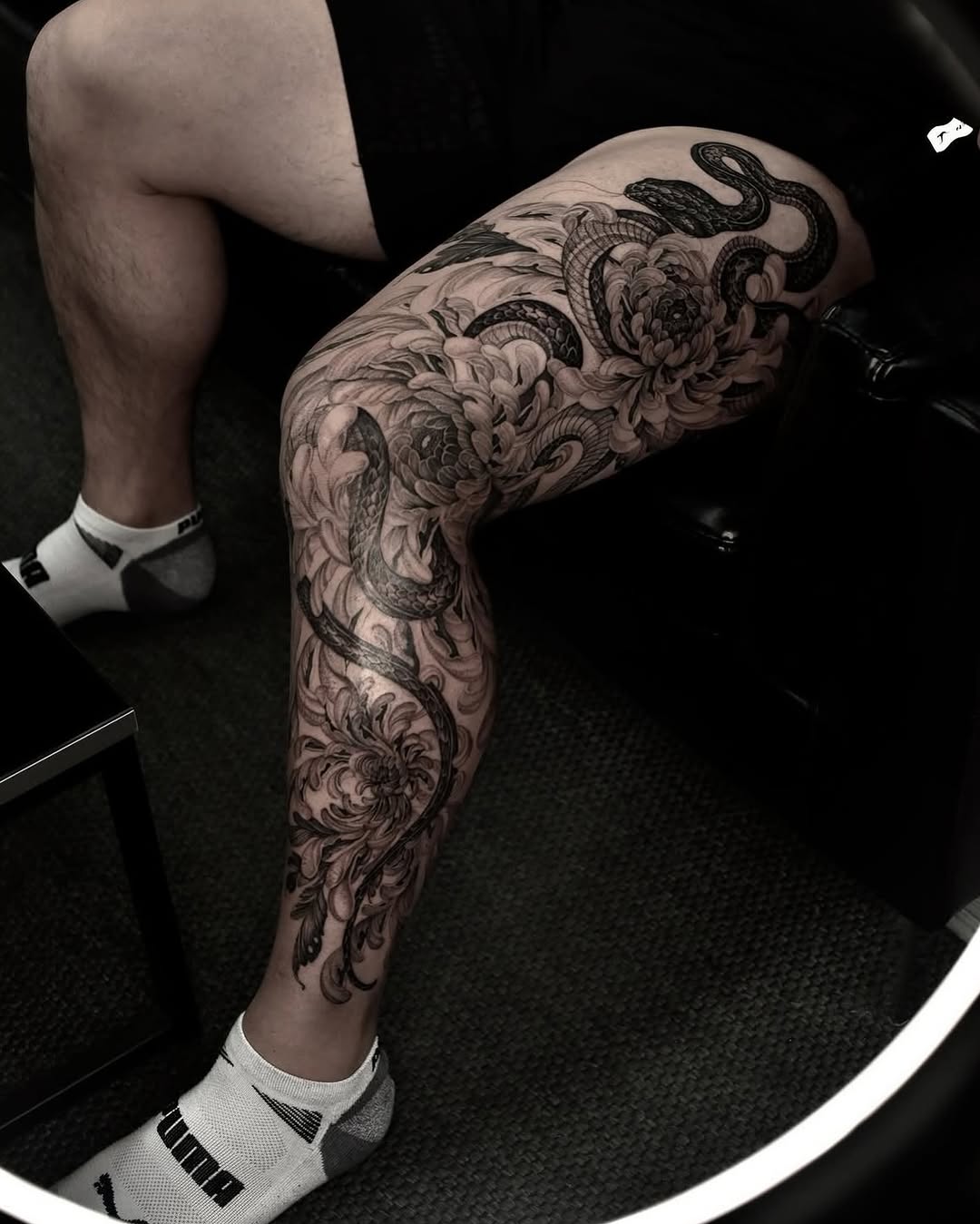 Tattoo by @yongjuntattoo β japanese_irezumi, black_and_grey