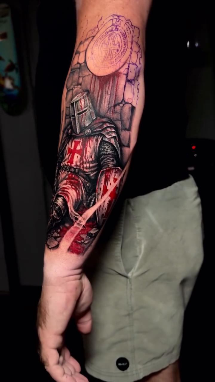 Tattoo by @mattvaught_tattoo — dark_realism, trash_polka