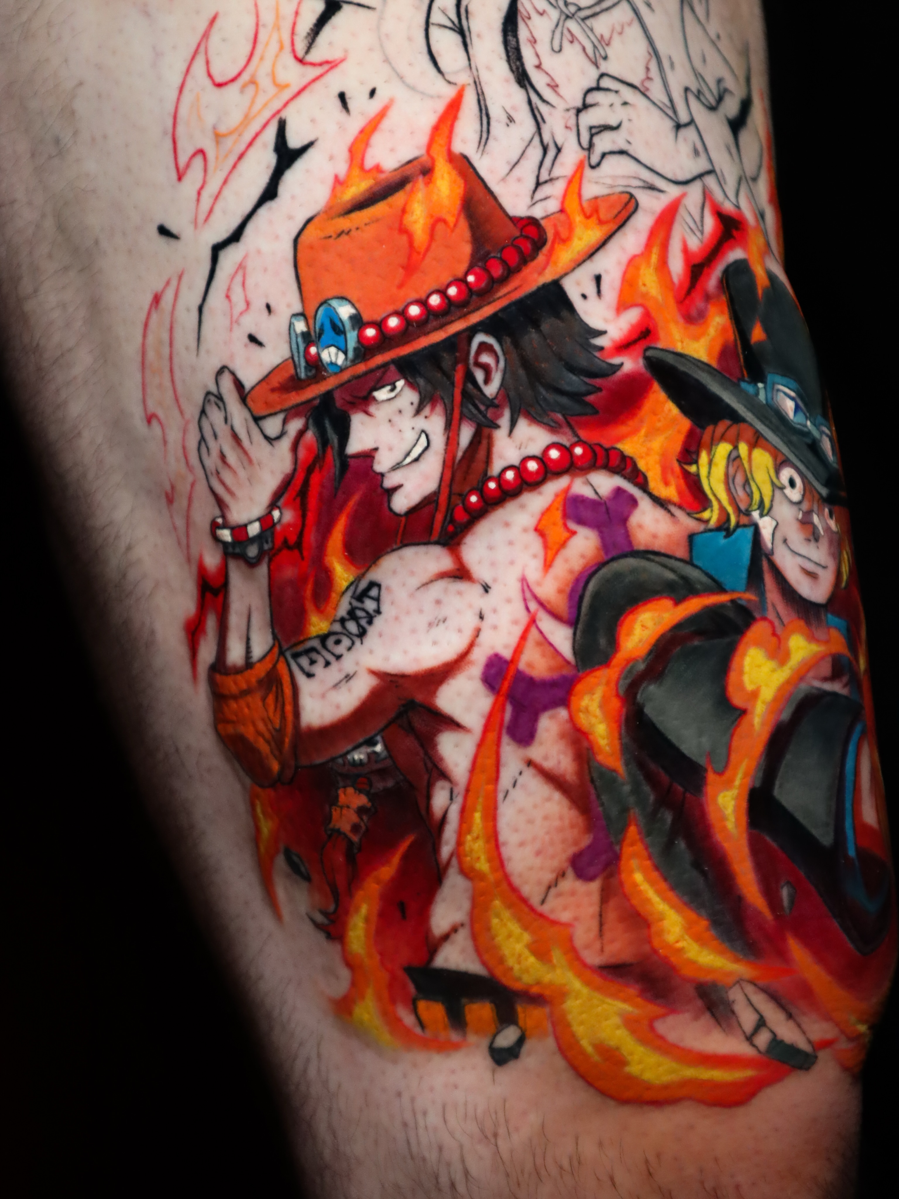 Tattoo by @jesusblones — anime, dotwork