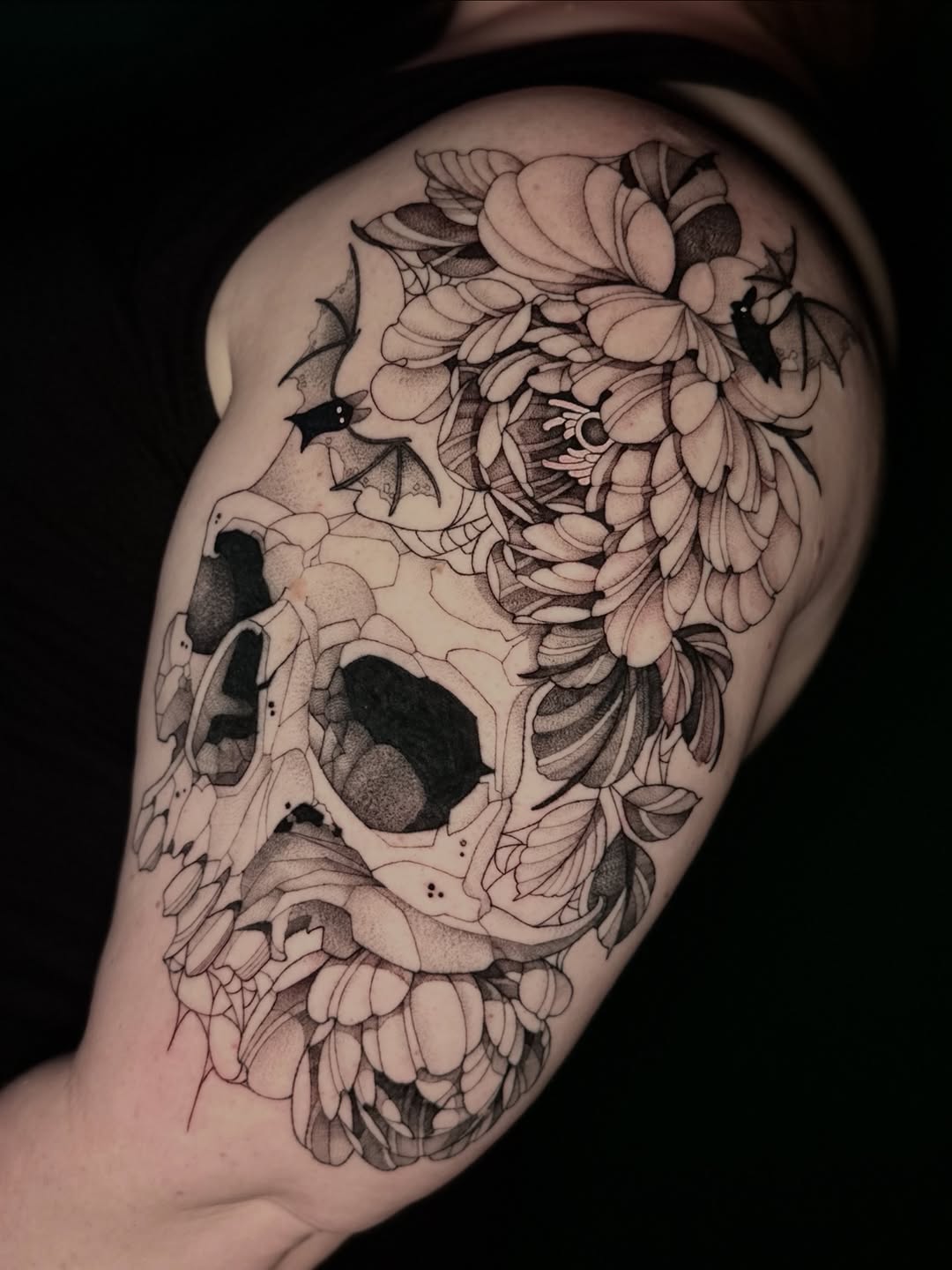 Tattoo by @ghost_art_tattoos — black_and_grey, dotwork