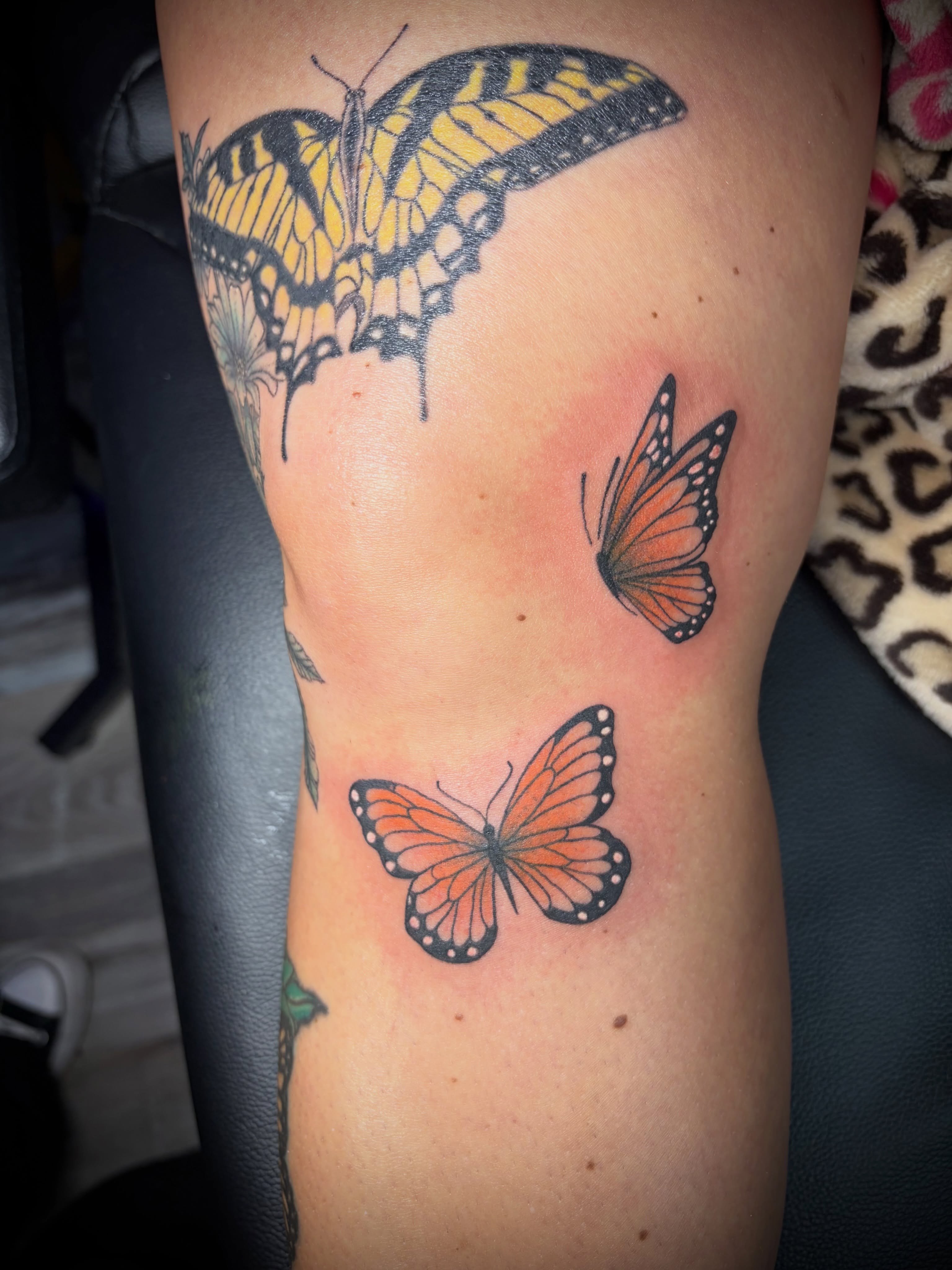 Butterflies realism tattoo on the forearm by Kiersten Tickle