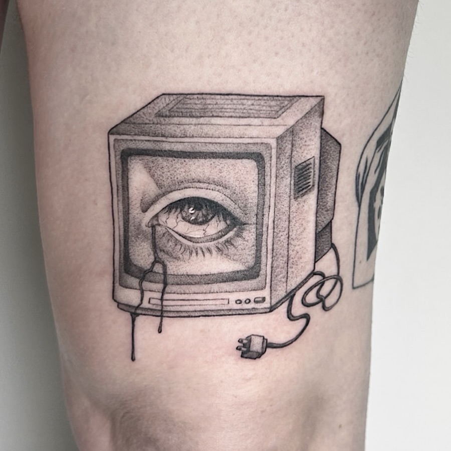 Tattoo by @deadkaylietattoo — black_and_grey, surrealism