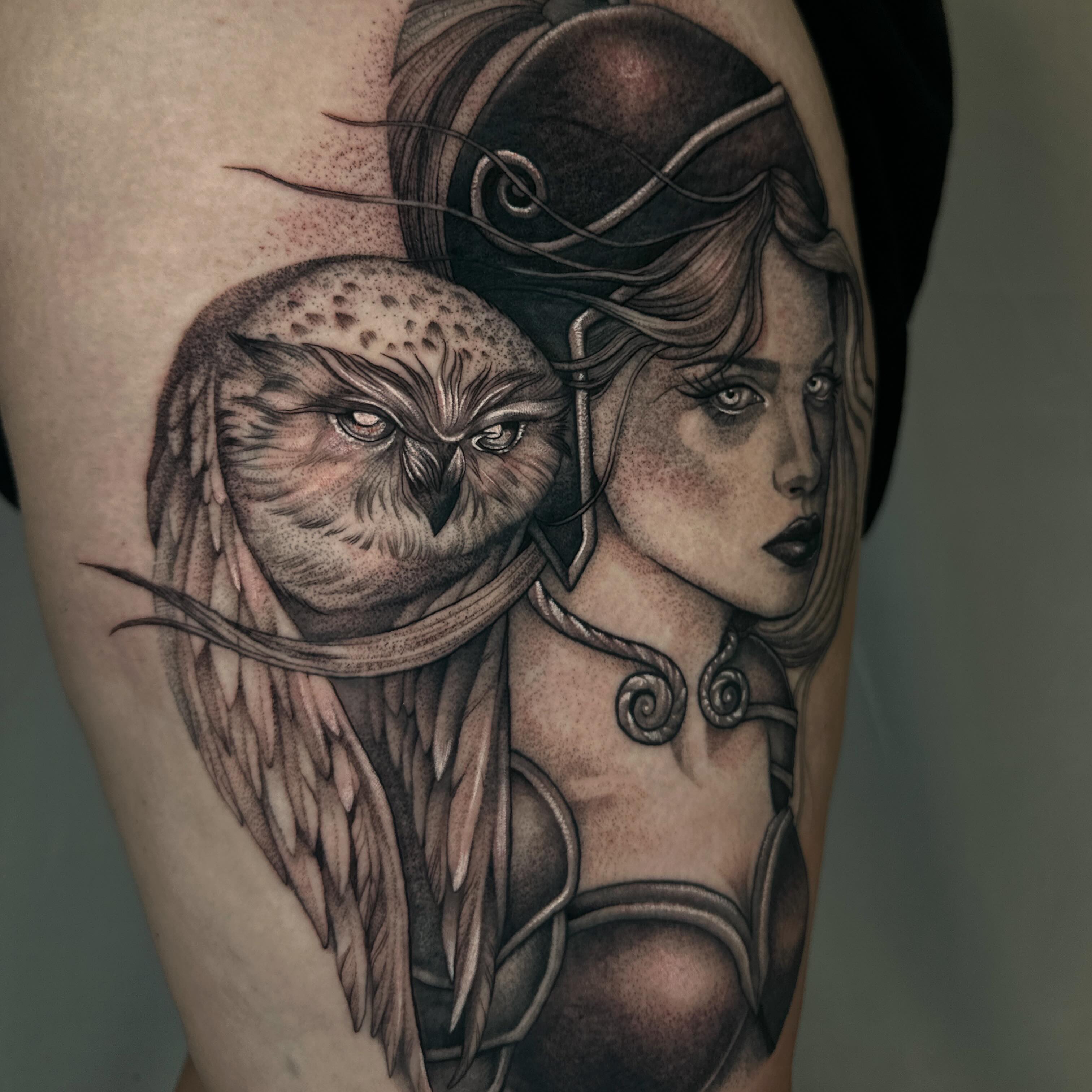 Tattoo by @grimmyweep — realism, black_and_grey