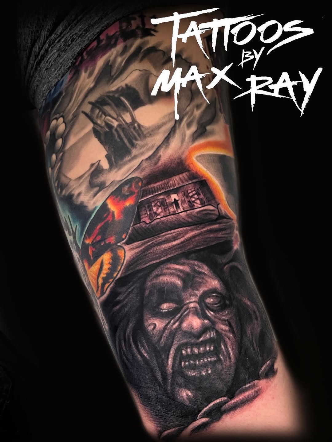 Tattoo by @maxraytattoos — dark_realism, black_and_grey