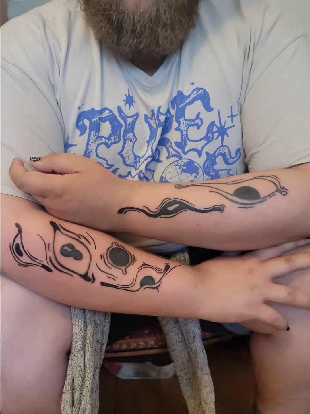 Tattoo by @satyrtattoos β blackwork, abstract