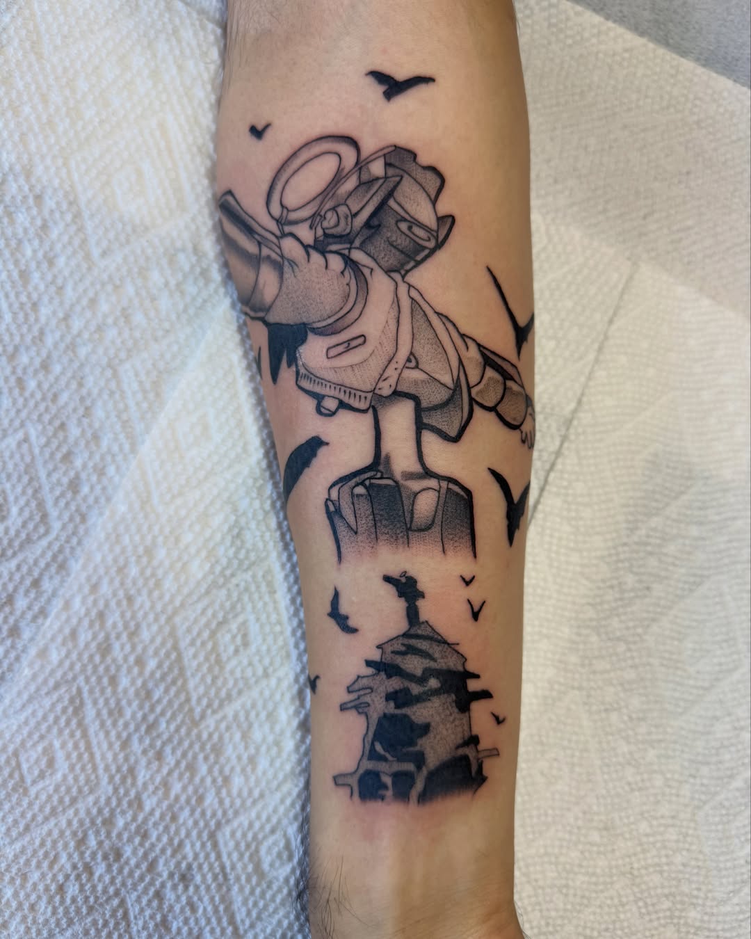 Tattoo by @majinmish — dotwork, black_and_grey