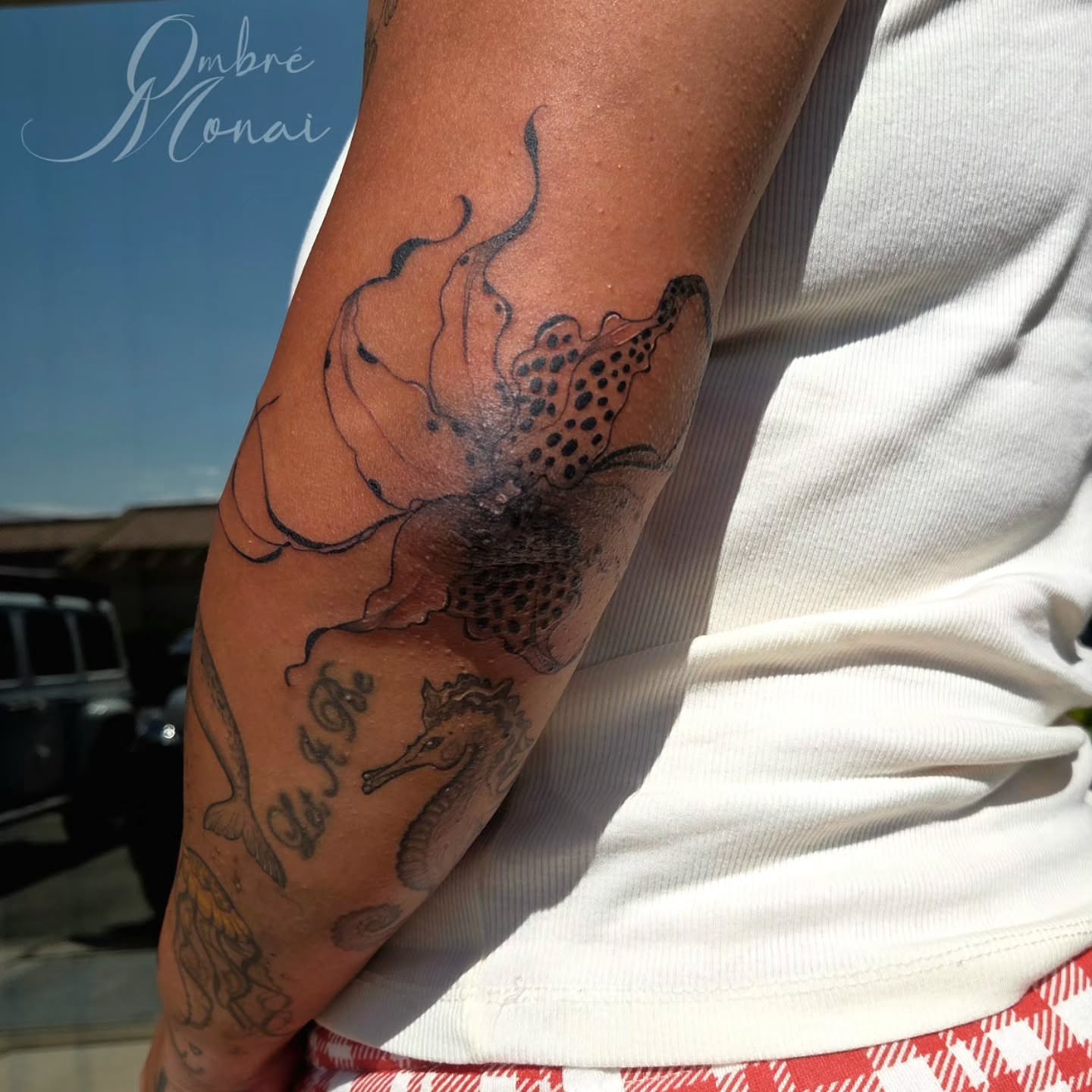 Tattoo by @ombre.monai — dotwork, black_and_grey