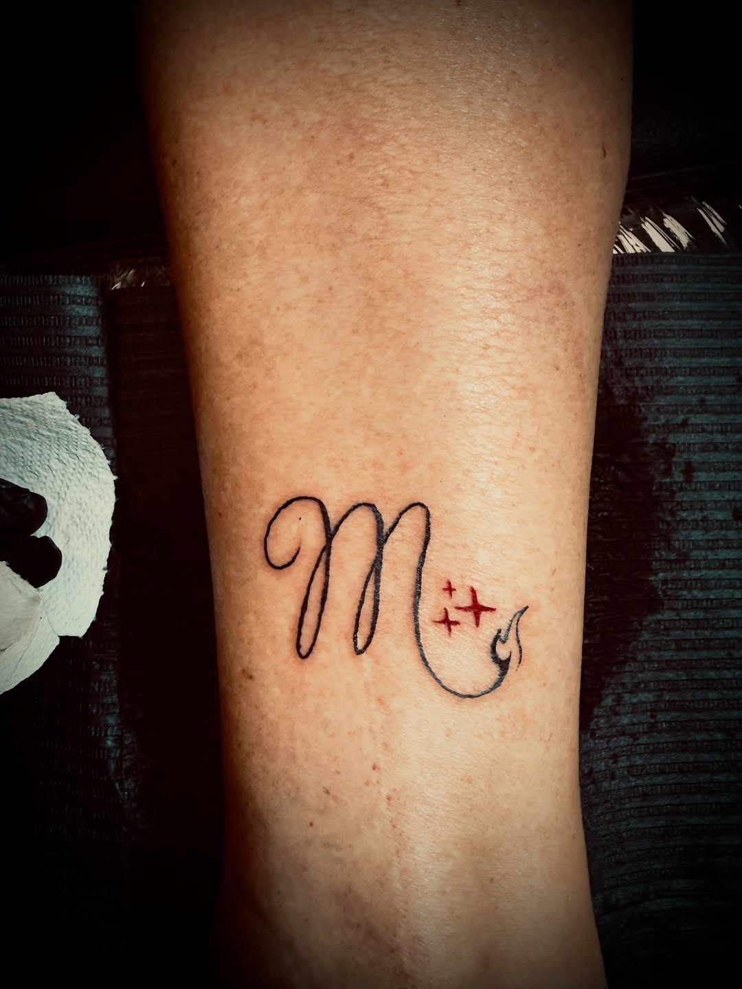 Tattoo by @jaz.ravenink — lettering_script, fine_line