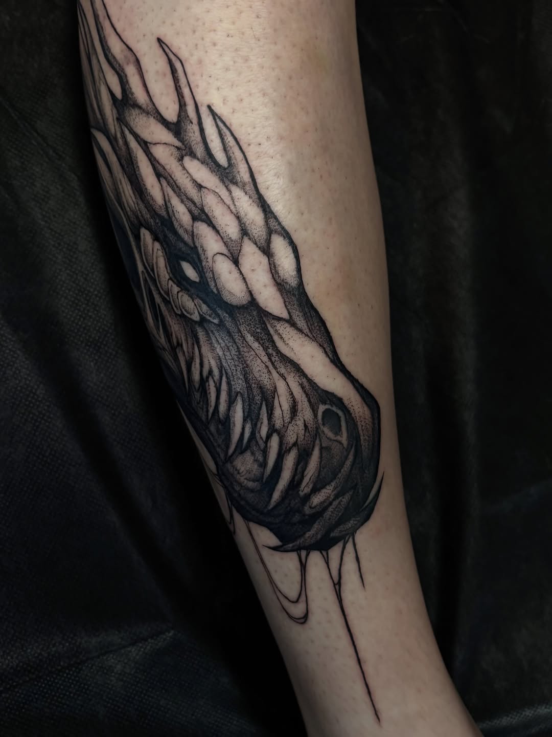 Tattoo by @haileypaetztattoos — black_and_grey, dark_realism