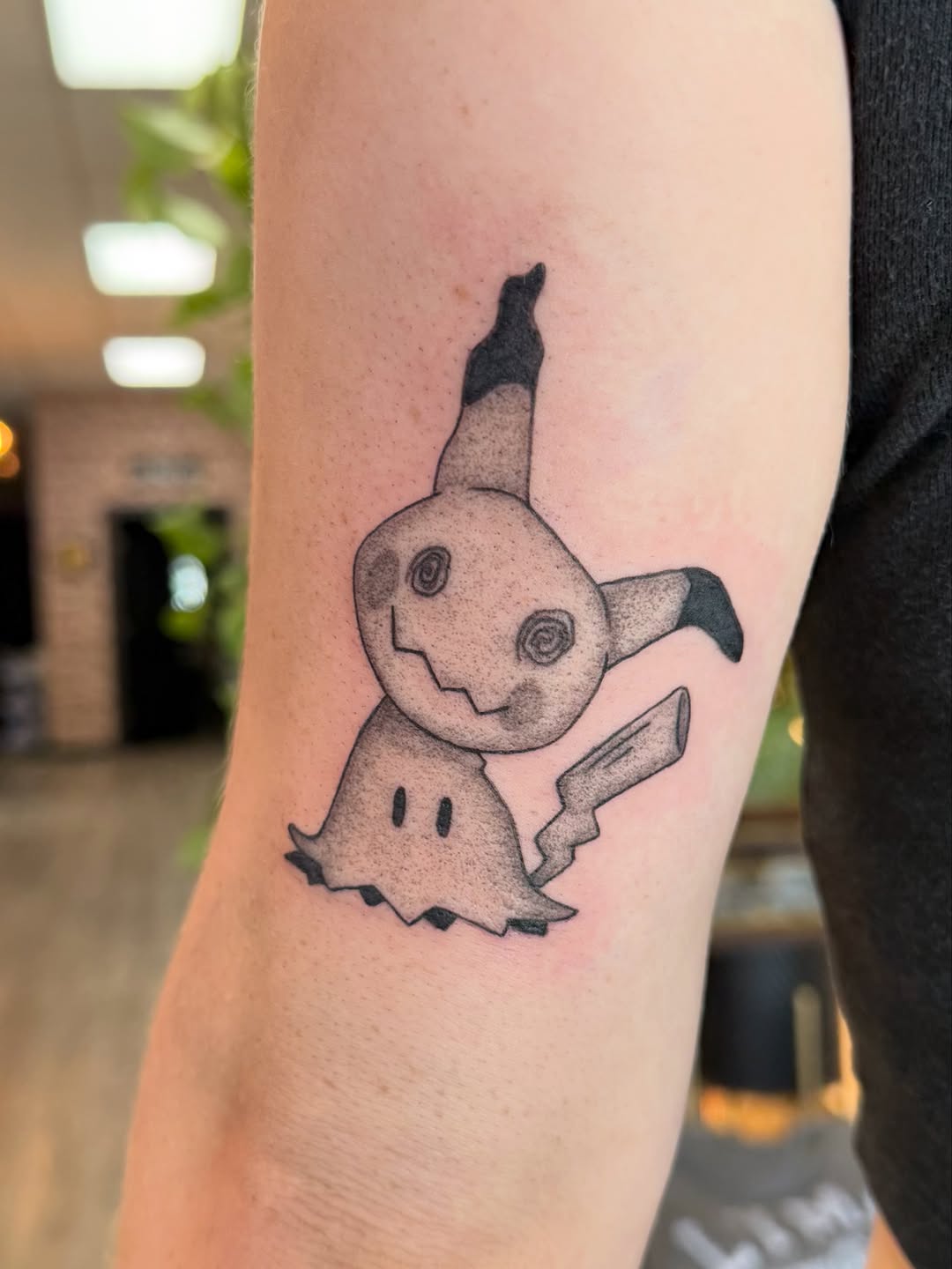 Tattoo by @katemarieink — anime, dotwork