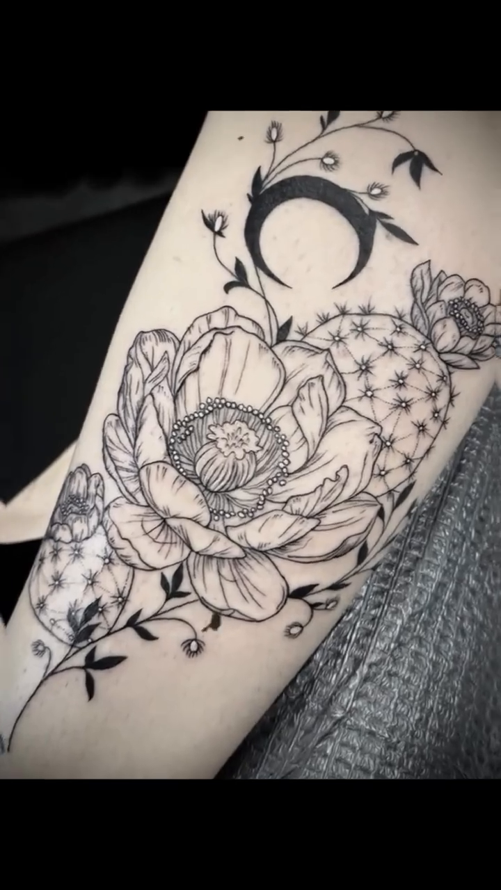 Tattoo by @christen_wolfe — fine_line, black_and_grey